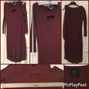 8 | 8 Body Con midi Dress, maroon SZ.M, NWOT